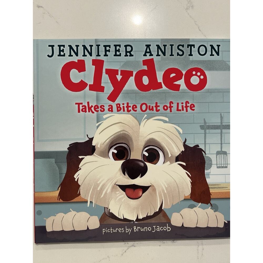 Jennifer Aniston SIGNED BOOK Clydeo Takes a Bite Out of Life Autographed COA #4